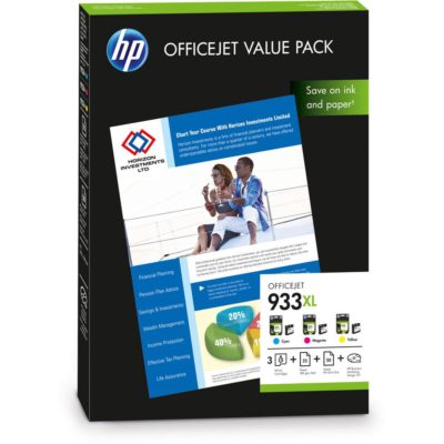 hp 933XL Ink Cartridge, Cyan, Magenta, Yellow Value Pack, CR711AE